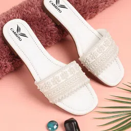 carrito Women Ethnic Embellished Open Toe Flats-image-6
