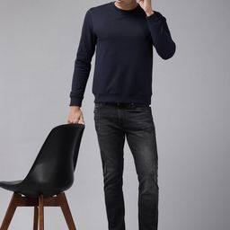 Mast & Harbour Men Solid Cotton Anti Odour Sweatshirt-image-106