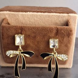 Zhouse Gold-Plated Crystals Studded Contemporary Shaped Drop Earrings-image-81