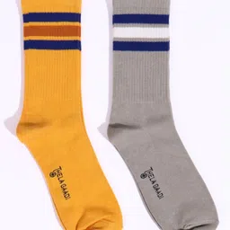 Thela Gaadi Unisex Pack Of 2 Calf Length Stripes Socks-image-70