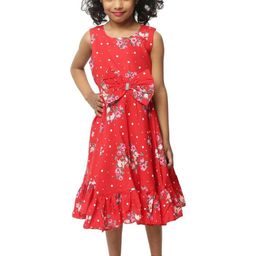 Shahina Fashion Baby Girls Floral Printed Midi Dress-55