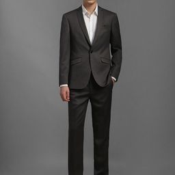 Louis Philippe Men Textured Slim Fit Single-Breasted Two Piece Formal Suit-image-58