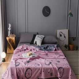 JC HOME Pink & Grey Geometric AC Room 300 GSM Double Bed Quilt-image-59