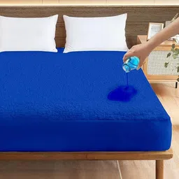 Doristyle Blue 120 GSM Terry Fitted King Size Waterproof Mattress-picture-23