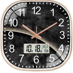Star work Black Contemporary Digital Wall Clock-41
