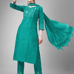 APNISHA Women Embroidered Readymade Kurta Sets Pent With Dupatta Set-image-88