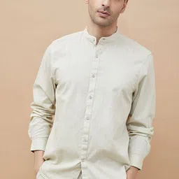CODE by Lifestyle Men Band Collar Solid Cotton Casual Shirt-image-62