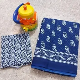 huuhambay Ethnic Motifs Voile Block Print Saree-picture-4