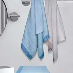 Aura Blue & Brown 4 Cotton 210 GSM Bath Towel-image-97