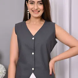 VYMO V-Neck Sleeveless Waistcoat-57