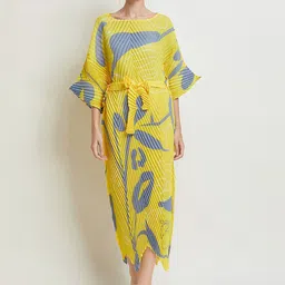 JC Collection Women Abstract Printed Bell Sleeve Maxi Dress-image-18