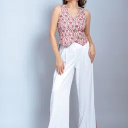 Moda Rapido Printed Waistcoat & Trousers Co-Ord Set-image-25