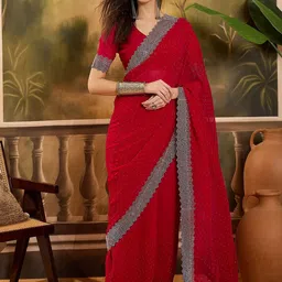 Sangria Embellished Beads and Stones Party Saree-image-21