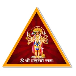 Regalo Casila Maroon & Yellow Printed Panchmukhi Hanuman Self-Adhesive Wall Stickers-15