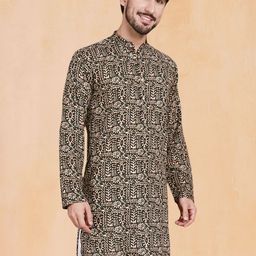 Jompers Men Ethnic Motifs Embroidered Kurta-picture-1