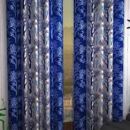 BELLA TRUE Blue & Grey 2 Pieces Floral Printed Door Curtains-image-41
