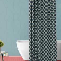 ArtzFolio Blue & White Printed Waterproof Shower Curtain-image-74