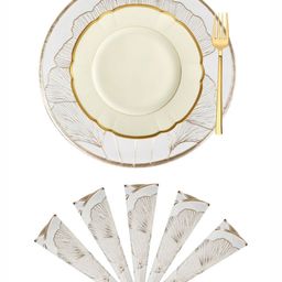 Aura Cream Colored 6 Pieces Floral Printed Round Table Placemats-21