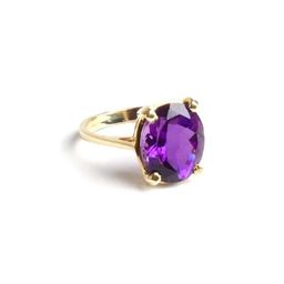 GenZcomplex Gold-Plated Brass Amethyst Finger Ring-picture-32