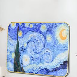 Myntra Elegant Homes Blue & White Starry Night Printed Wooden Wall Art-image-98