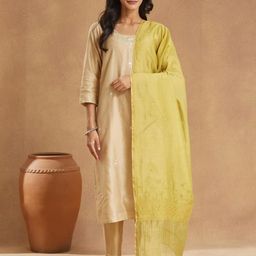 Fabindia Floral Embroidered Chikankari Dupatta-picture-37