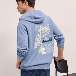 THE BEAR HOUSE Men Printed Hooded Pure Cotton Relaxed Fit Sweatshirt-picture-24