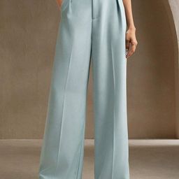 Chemistry Women Relaxed Straight Leg High-Rise Baggy Pleated Trousers-image-33