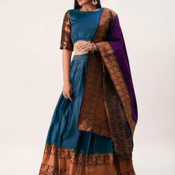MANMOHITSAREE Woven Design Ready To Wear Lehenga & Blouse With Dupatta-picture-48