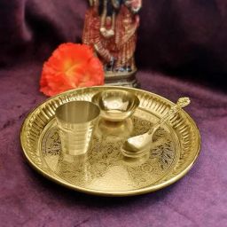 Bhog Thali/ Poojan Thali,bhog thali set,Krishna bhog thali set Brass Brass-10