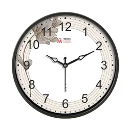 Myntra Elegant Homes White & Brown Printed Analogue Contemporary Round Wall Clock-33