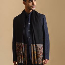 Zamour Men Paisley Woven Design Stole-image-6
