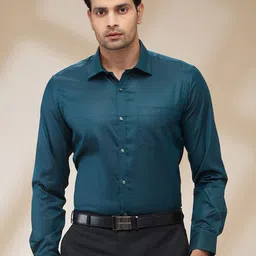 Park Avenue Men Spread Collar Solid Cotton Slim Fit Formal Shirt-image-36