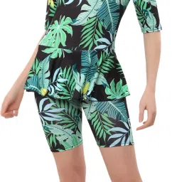 Swimming Dress for Women, Swimwear, Frock Style Swimming Costume Printed Women Swim-dress Black, Green Swimsuit-image-46