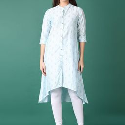 V-Mart Women Geometric Printed Flared Sleeves Mirror Work Kurta-image-88