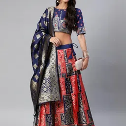 Mr Y Printed Semi-Stitched Lehenga & Unstitched Blouse With Dupatta-picture-23