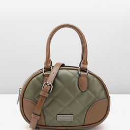 Van Heusen Colourblocked Quilted Handheld Bag with Detachable Sling Strap-9
