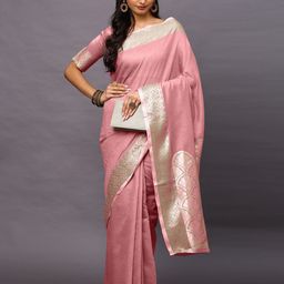 KALINI Woven Design Zari Taant Saree-image-75