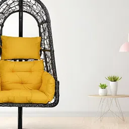 Swingzy Yellow & Black Hammock Hanging Swing WithCushion-41