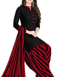 Unstitched Printed Cotton Blend Kurta & Patiyala Dress Material with Dupatta-image-71