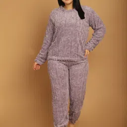 TAG 7 Women Self Design long Sleeves Night suit-picture-14