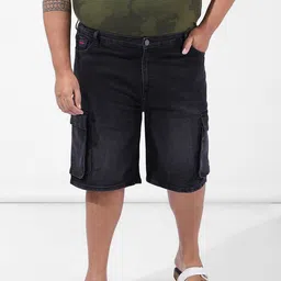 Hardsoda by The Indian Garage Co Men Relaxed Fit Mid-Rise Cargo Shorts-image-9