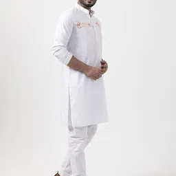 DEVOILER Men Ethnic Motifs Printed Regular Kurta with Pyjamas image 4