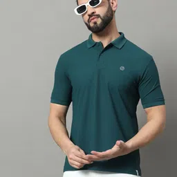 RENUOVO Men Solid Polo Collar Cotton Slim Fit T-shirt-picture-15