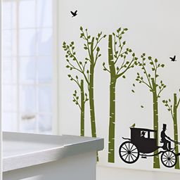 Asian royal Black & Green Plants Printed Waterproof Wallpaper-image-94