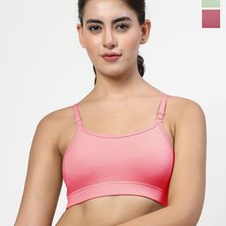 LILY Stropsazil Women Pack of 3 Full Coverage Non Padded Workout Bra-13