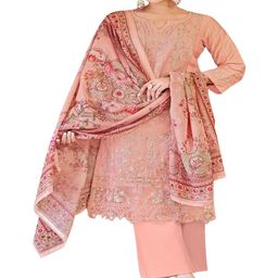 DRAVINAM Trends Floral Embroidered Sequinned Pure Cotton Unstitched Dress Material-picture-26