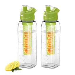 Milton Green & Transparent 2 Pieces Leak Proof Detox Fruit Infuser Pet Water Bottle 1L-34