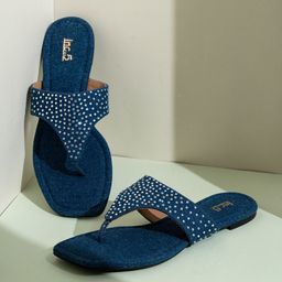 Inc 5 Women Embellished Ethnic T-Strap Flats with Laser Cuts-picture-51