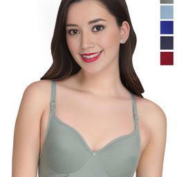 Liigne Women Pack of 5 Full Coverage Non-Wired and Non Padded Bra-image-67