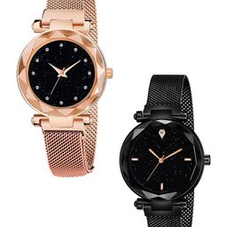 Gopal Shopcart Unisex Pack of 2 Embellished Round Button Regular Analogue Watches-GR_379-image-61